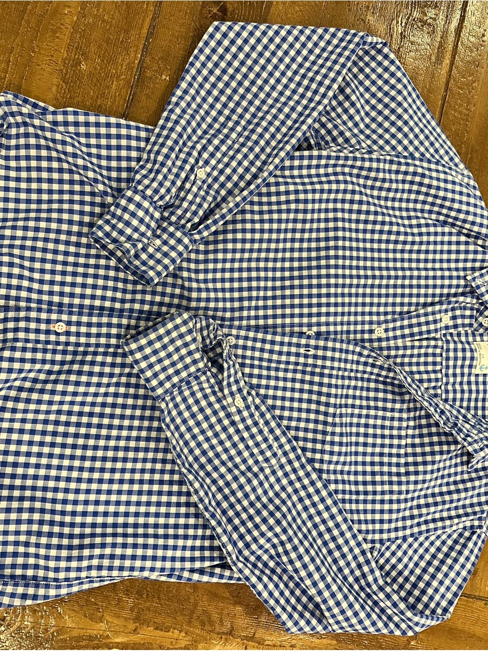 J.Crew Crewcuts Boys Blue Gingham Button-Down Shirt Size 14